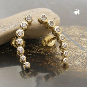 Ohrstecker je 7 Zirkonias 375 Gold