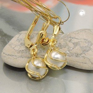 Ohrring Perle Imitat 333 Gelbgold