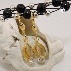 Ohrring Zirkonia weiß 333 Gelbgold