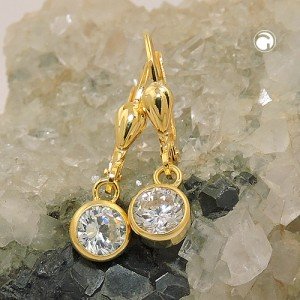 Ohrring Zirkonia weiß 333 Gelbgold