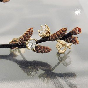Ohrstecker 4mm Zirkonia 375 Gold