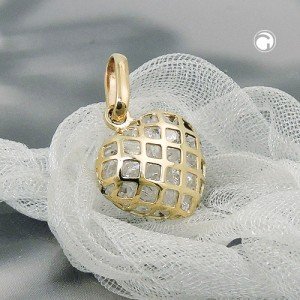 Anhänger Herz mit Zirkonia 375 Gold