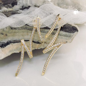 Ohrstecker zweiteilig Zirkonia 375 Gold