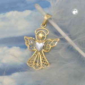 Anhänger Engel mit Herz 375 Gold