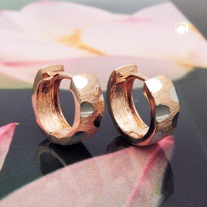 Creolen Ohrringe bicolor 375 Rotgold