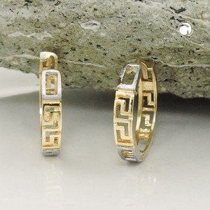 Creolen Ohrringe bicolor rhodiniert 375 Gold