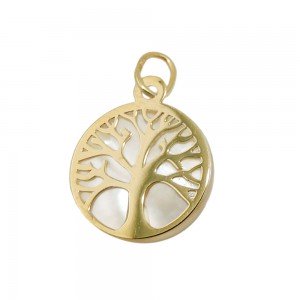 Anhänger Baum des Lebens mit Perlmutt 375 Gold