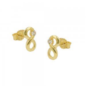 Stecker Zeichen Unendlichkeit mit Zirkonia Gold 375
