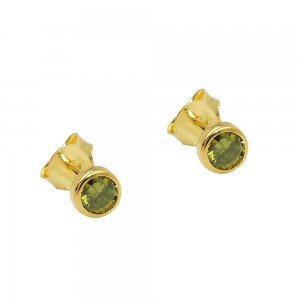 Ohrstecker Ohrring Zirkonia olivgrün 375 Gold