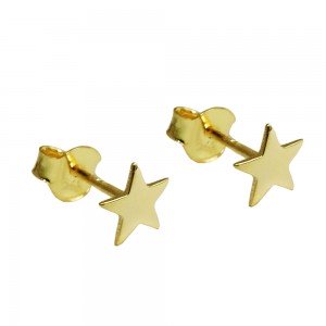 Ohrstecker Ohrring Stern glänzend flach 375 Gold