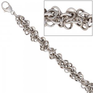 Fußkettchen Fußkette 925 Sterling Silber rhodiniert 26cm Karabiner