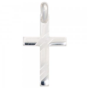Anhänger Kreuz 925 Sterling Silber mattiert Kreuzanhänger Silberkreuz