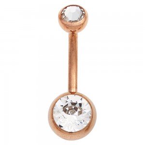 Bauchnabel Piercing Edelstahl rotgold vergoldet mit SWAROVSKI® ELEMENTS