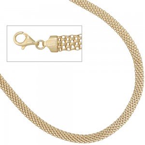 Collier Statement Halskette 925 Sterling Silber gold vergoldet 45cm Kette
