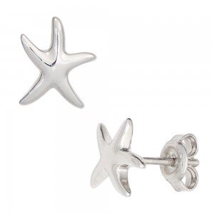 Ohrstecker Seestern 925 Sterling Silber rhodiniert Ohrringe Silberohrstecker