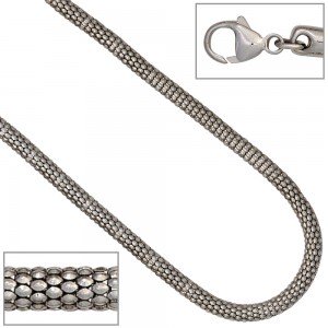 Halskette Kette 925 Sterling Silber rhodiniert 42cm Silberkette Karabiner