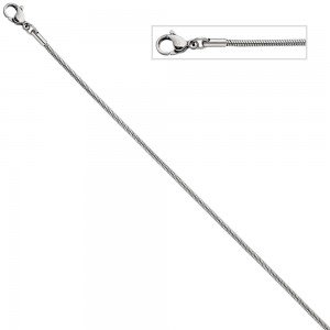 Schlangenkette Edelstahl 1,9mm 45cm Halskette Kette Karabiner