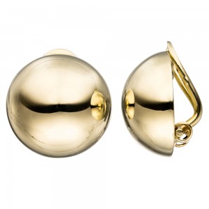 Ohrclips Halbkugel rund 333 Gelbgold Ohrringe Clips