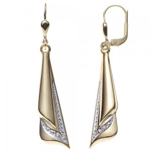 Boutons 333 Gelbgold bicolor Ohrringe Ohrhänger Goldohrringe