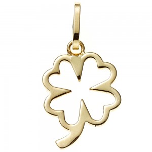 Anhänger Kleeblatt 333 Gelbgold Glücksbringer
