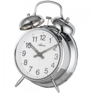 Mechanischer Glockenwecker Doppelglockenwecker silbern