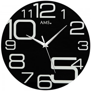Wanduhr Quarz analog schwarz rund modern leise ohne Ticken