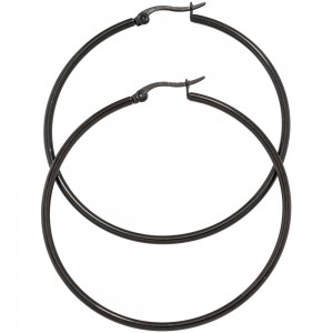 Creolen rund Edelstahl schwarz beschichtet Ohrringe