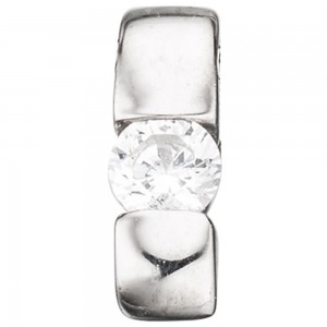 Einhänger Anhänger 925 Sterling Silber rhodiniert 1 Zirkonia