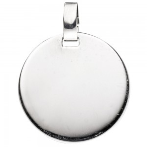 Anhänger Gravur Gravurplatte rund 925 Sterling Silber rhodiniert