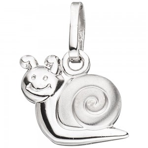 Kinder Anhänger Schnecke 925 Sterling Silber mattiert Kinderanhänger