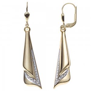 Boutons 333 Gelbgold bicolor Ohrringe Ohrhänger Goldohrringe