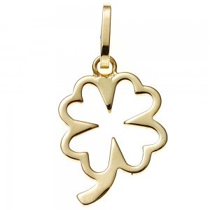 Anhänger Kleeblatt 333 Gelbgold Glücksbringer