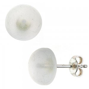 Ohrstecker rund 925 Sterling Silber 2 Bergkristalle Ohrringe