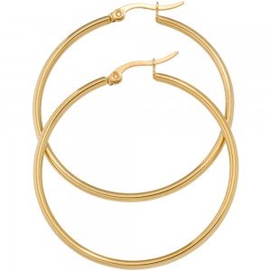 Creolen rund Edelstahl gold vergoldet Ohrringe