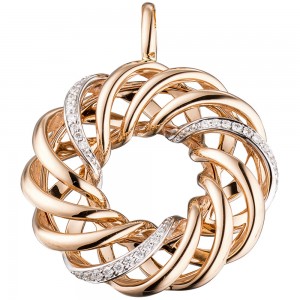 Anhänger verschlungen 585 Rotgold 30 Diamanten Brillanten Diamantanhänger