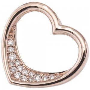 Anhänger Herz 585 Rotgold 15 Diamanten Brillanten 0,08ct. Herzanhänger