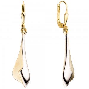 Ohrhänger 333 Gelbgold bicolor Ohrringe Boutons Goldohrringe