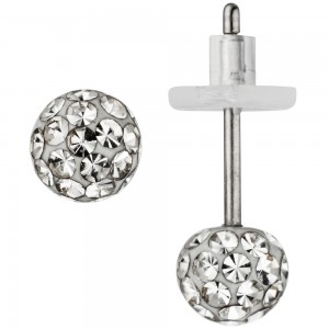 Ohrstecker Kugel Edelstahl mit SWAROVSKI® ELEMENTS Ohrringe Kugelohrstecker
