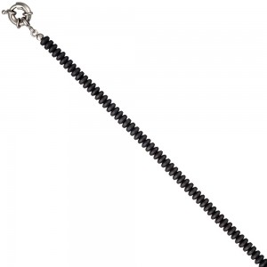 Collier Edelsteinkette Hämatin matt 45cm Halskette Kette