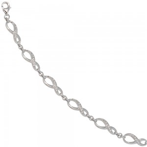 Armband Unendlichkeit 925 Sterling Silber mit Zirkonia 19cm Silberarmband