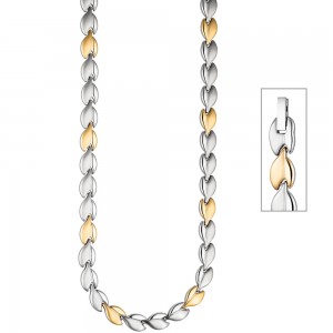 Collier / Halskette aus Edelstahl gold farben beschichtet bicolor 45cm Kette