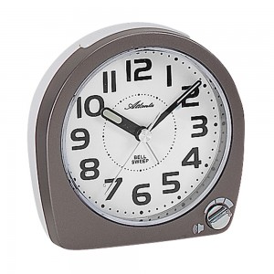 Wecker Quarz anthrazit weiß leise ohne Ticken mit Licht Snooze