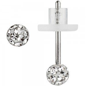 Ohrstecker Kugel Edelstahl mit SWAROVSKI® ELEMENTS Ohrringe Kugelohrstecker