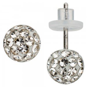 Ohrstecker Kugel Edelstahl mit SWAROVSKI® ELEMENTS Ohrringe Kugelohrstecker