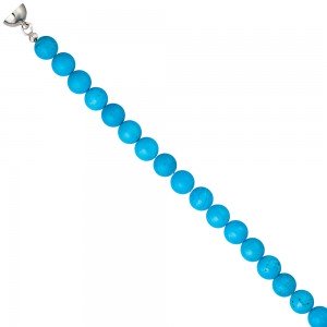 Collier Edelsteinkette aus türkis farbenem Magnesith 80cm Halskette Kette