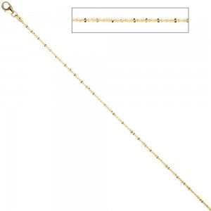 Criss-Cross Kette 333 Gelbgold 1,3mm 42cm Gold Halskette Goldkette Karabiner