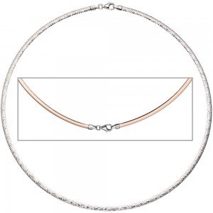 Halsreif Halskette Collier 925 Silber rotgold vergoldet beidseitig tragbar 45cm