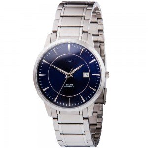 JOBO Herren Armbanduhr Quarz Analog Edelstahl Datum Herrenuhr blau