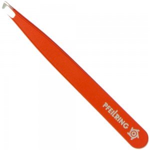 Pfeilring Pinzette schräg rostfrei INOX orange