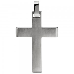 Anhänger Kettenanhänger Kreuz aus Edelstahl mattiert Kreuzanhänger